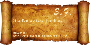Stefanovics Farkas névjegykártya